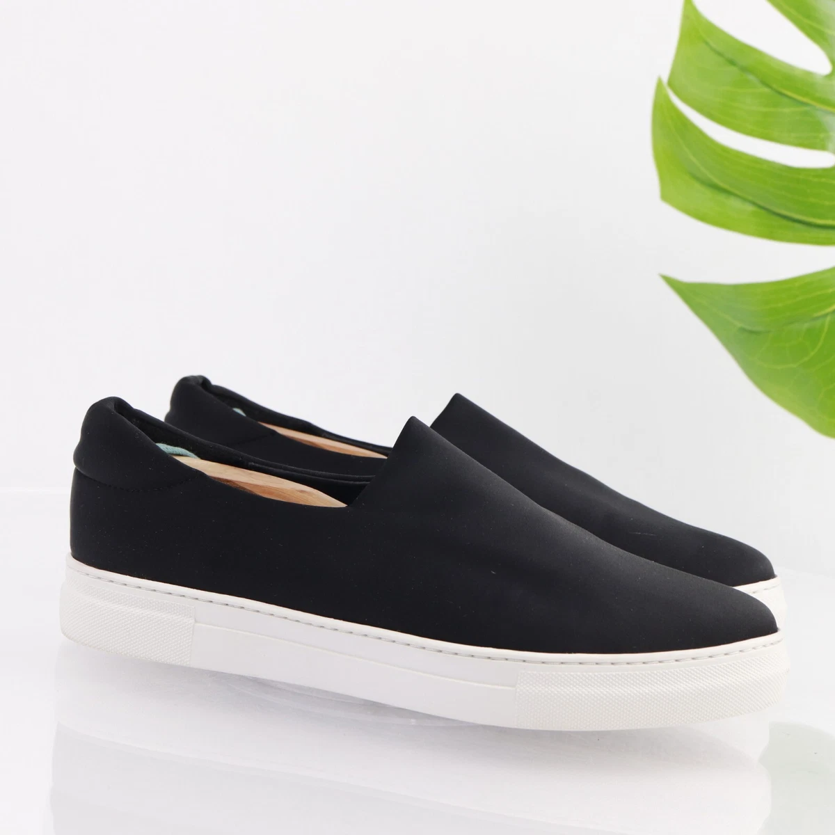 J Slides Black Leather Slip-On Sneakers with White Platform Sole The Lilith sneaker comes in 4 colours... for our indecisive  main image 2