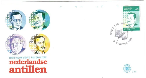 NETHERLANDS ANTILLES 1990 Carlos Alberto Nicholas Perez BOY SCOUT FOUNDER FDC