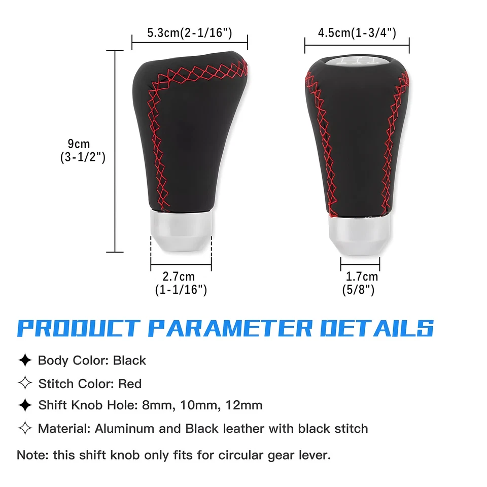 5 Speed Gear Shifter Knob Manual Stick Shift Handle PU Leather For Ford F-150 Foto 4 de 4