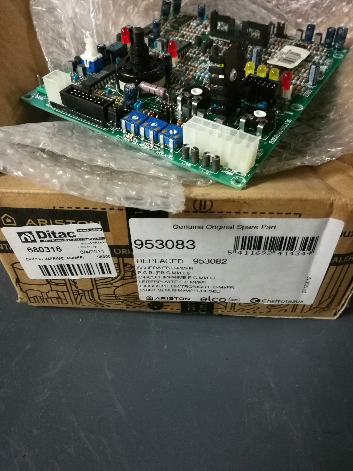 Circuit imprimé Chaffoteaux 680318 régulation Ditac ES C-MI FFI