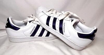 Adidas Superstar PCI 789002 Size 8 White & Blue Metallic | eBay