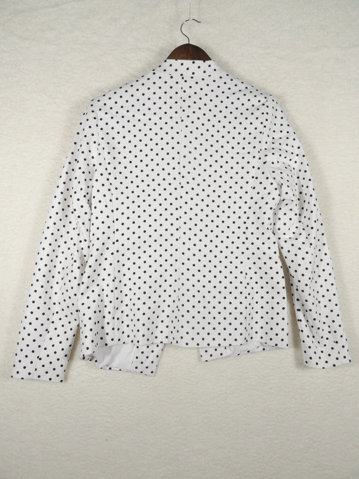Carmen Marc Valvo Womens 10 Polka Dot Cutaway Blazer Career No Buttons Lined — 第 4/4 张图片