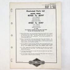 1973 Briggs & Stratton 80100-80197 81100-81197 Illustrated Parts List Vintage