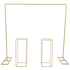 Gold Balloon Stand with Flower Stands, Metal Wedding Stand, Backdrop Stand