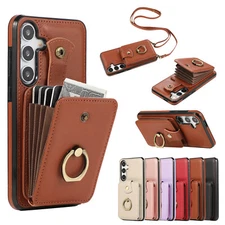 For Samsung Galaxy A26 5G A36 A56 Case Wallet with Card Holder 360°Rotation Ring