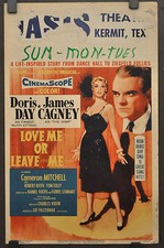 LOVE ME OR LEAVE ME 1955 ORIG 14X22 WC MOVIE POSTER DORIS DAY JAMES CAGNEY 