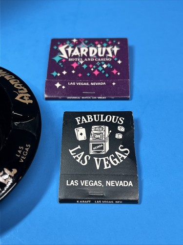 Posacenere vintage Hotel Aladdin Las Vegas stampa oro nero souvenir + fiammiferi - Foto 3 di 4
