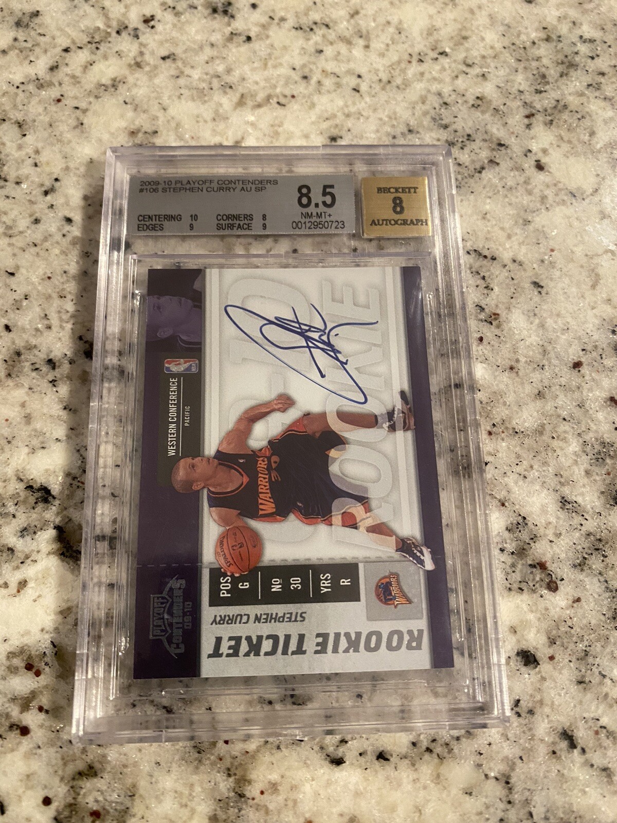 BGS 8.5 2009-10 2009 PLAYOFF CONTENDERS STEPHEN CURRY #106 AUTO RC SUBGRADE 10!!