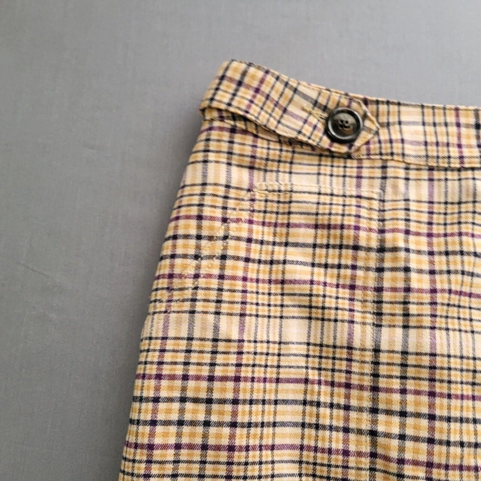 Falda Merona Mujer Talla 12 Lana Línea A Hasta la Rodilla Cremallera Forrada Botón Cuadros Beige Foto 2 de 4