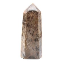 Prisme de Microcline Sombre - Pierre de Lune Noire de Collection 270gr 120mm