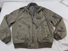 Polo Ralph Lauren Men's Olive Green Bomber Jacket Sz 2XL Full Zip See All Pics 