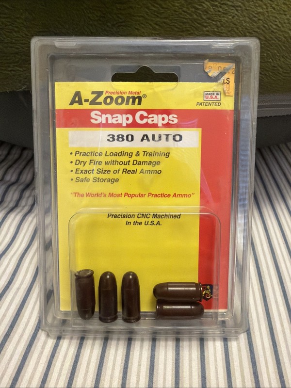 A-Zoom Snap Caps 380 ACP Aluminum Training Round 5 pack 15113