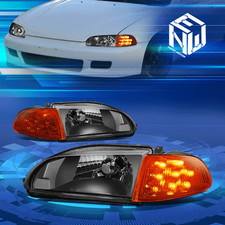 For 92-95 Honda Civic 2dr Led Turn Signal Black Housing Headlight Corner Lamps For 92-95 Honda Civic 2dr Led Turn Signal Black Housing Headlight Corner Lamps