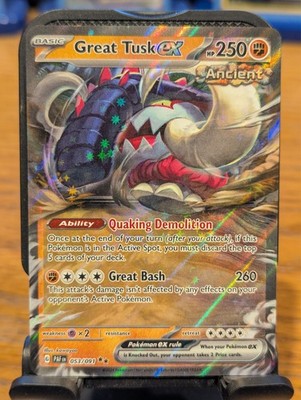 Pokemon TCG Paldean Fates Great Tusk ex Double Rare Holo 053/091