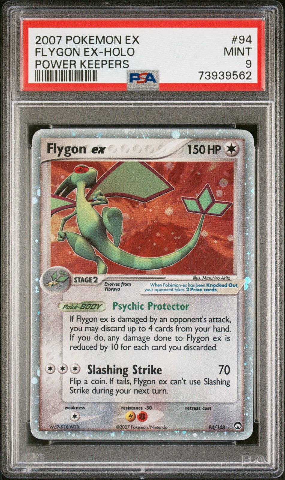 Pokemon Flygon EX Holo Rare Card 94/108 PSA 9 Mint Power Keepers