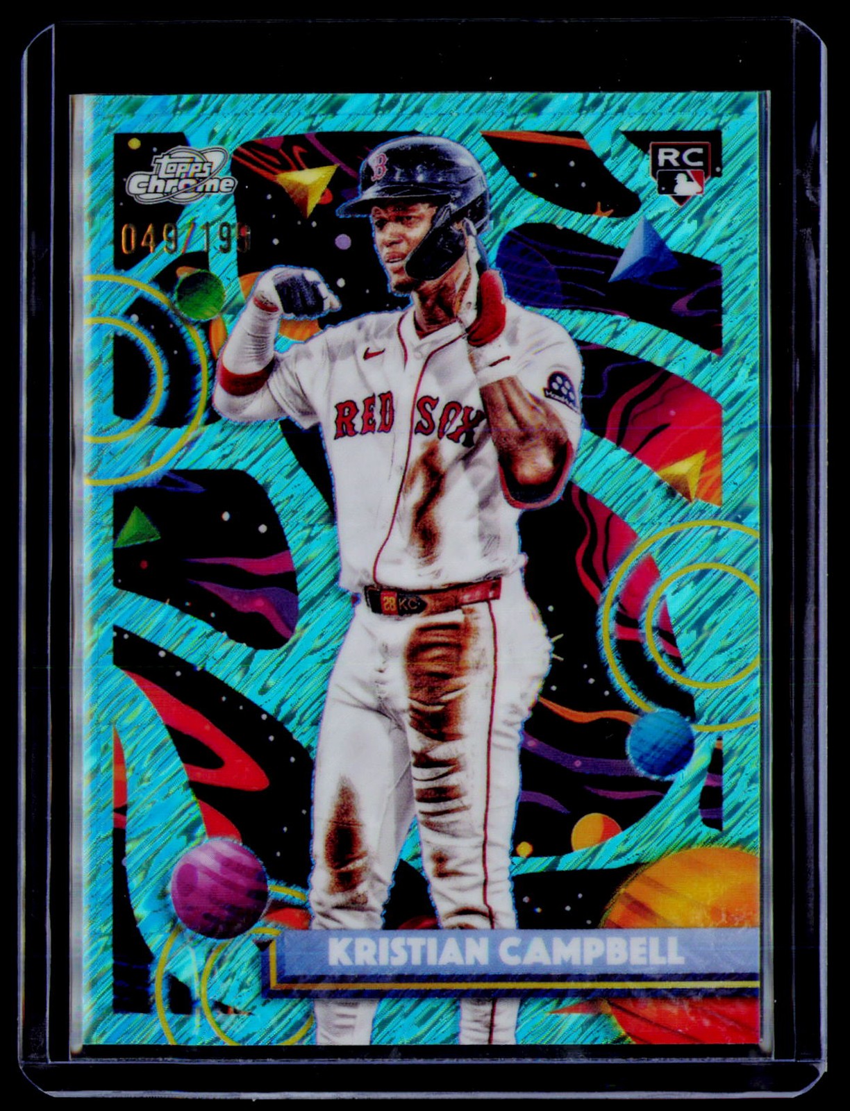 2025 Topps Chrome Cosmic #47 Kristian Campbell Aqua Equinox Refractor #/199