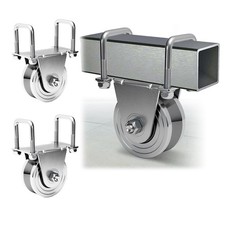 2 Pack 4" V-Groove Slide Gate Wheel Kit, Heavy Duty Solid Steel Dual Sealed B...