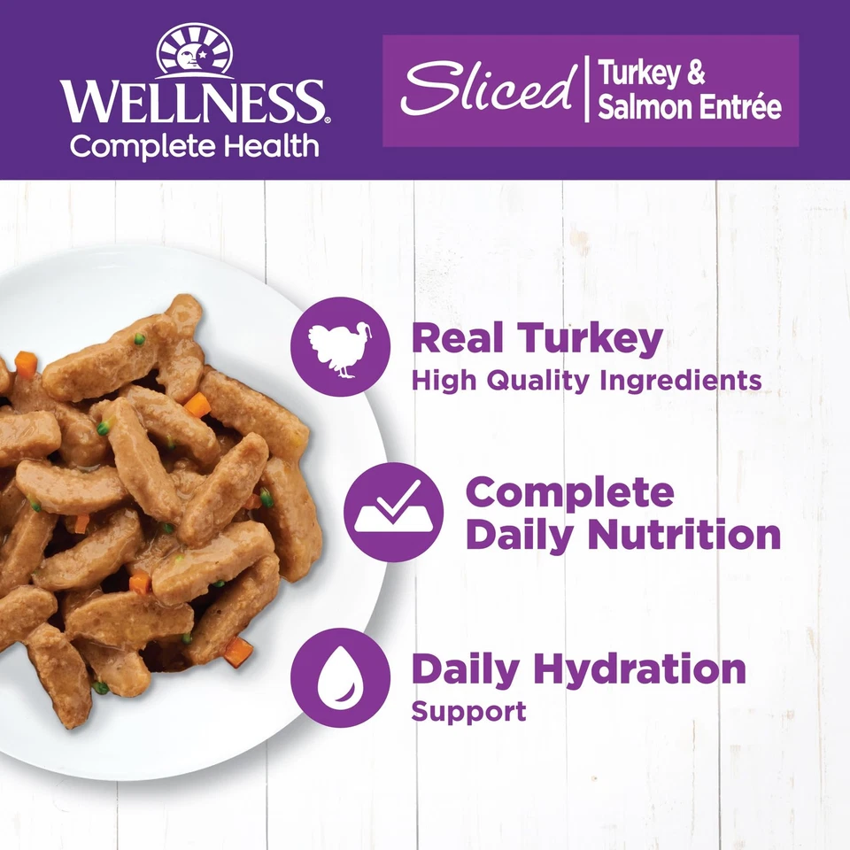 Wellness Complete Health Grain Free Wet Cat Food Turkey Salmon 24 Pack 5.53 Oz - Image 3 of 4