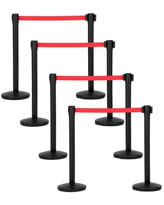 4/6/8-Pack Durable Steel Stanchion 35'' Post,6ft Belt,Event & Party Crowd Control
