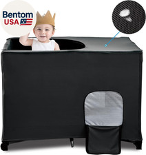 Pack N Play Blackout Cover, Portable Stretchy Blackout Tent for Travel Crib, Bre