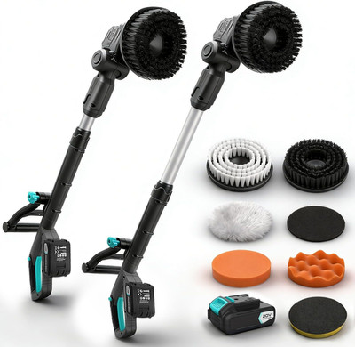 20V Cordless Electric Spin Scrubber with Replaceable Battery & Long Handle - Inc