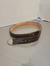 Vintage NOCONA belt Brown GENUINE LIZARD reptile WESTERN cowboy rodeo Belt 38