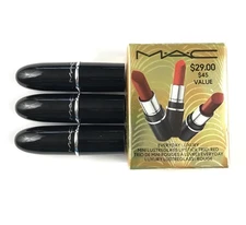 MAC Everyday Luxury RED Mini Lustreglass LIPSTICK Trio 3 Piece Set M.A.C.