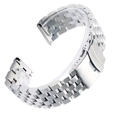 Silver 22mm Width Watch Band Strap Bracelet Link Solid Watchband Replacement/