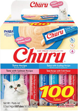 Churu Cat Treats, Lickable, Squeezable Creamy Pur e with Vitamin E, 0.5 Ounces p