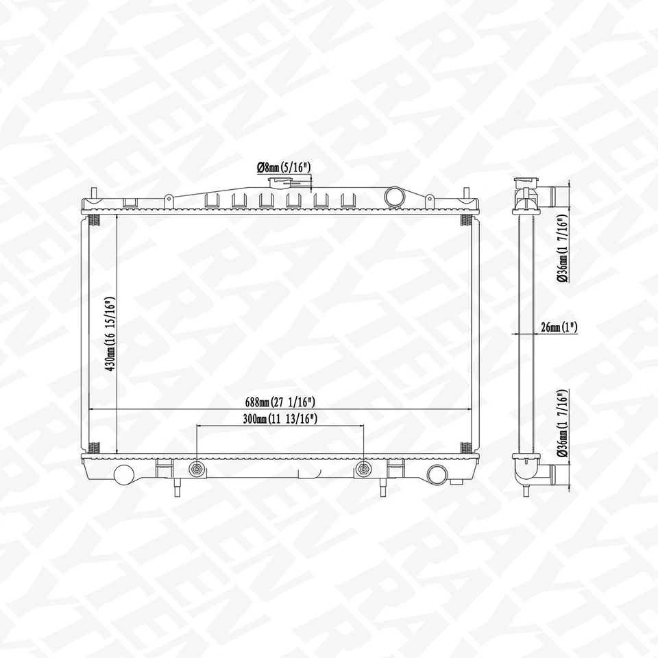 Radiator Fit for Infiniti J30 1993 1994 1995 1996 1997 3.0 V6 Foto 3 de 4
