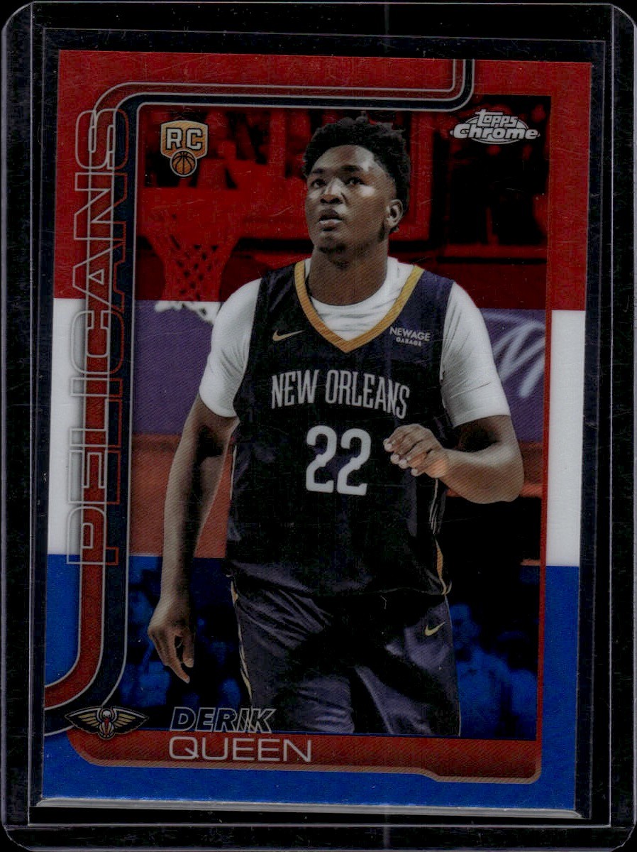 2025-26 Topps Chrome #263 Derik Queen Red White and Blue Refractor
