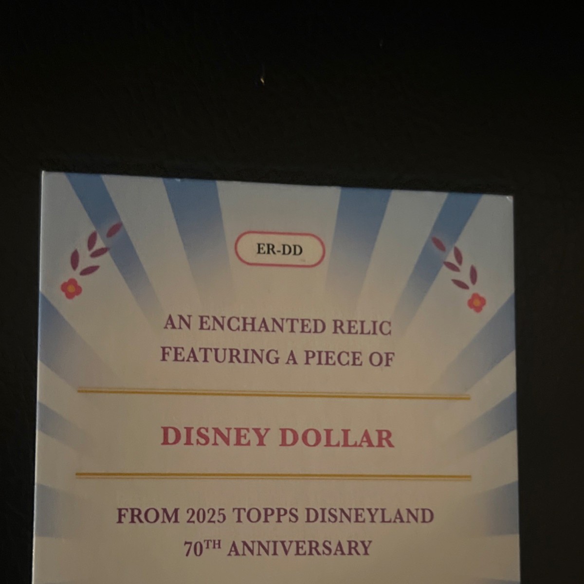 Disney 2025 Topps Disneyland 70th Anniversary Enchanted Relic