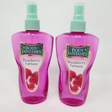 New 2 Pack Body Fantasies Raspberry Fantasy Fragrance Body Spray 8oz Berry Scent