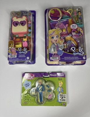3 Vintage Polly Pocket Flower Clip It To Go Mattel Sealed Lot