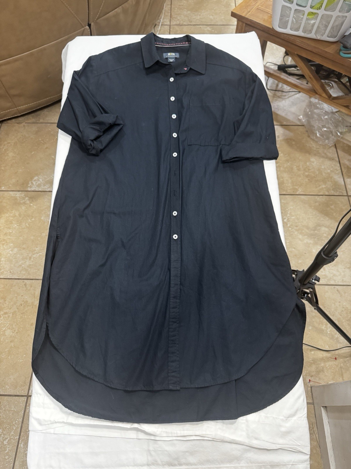 Maeve Black Collared Button Down Short Sleeve Tun… - image 2