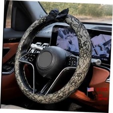 Lace Steering Wheel Cover Cute Bow Anti Slip Protector Black 1 Pack Lace Steering Wheel Cover Cute Bow Anti Slip Protector Black 1 Pack
