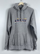 Ariat Real Women's Grey Hooded Sweatshirt with Rainbow Striped Logo Size L