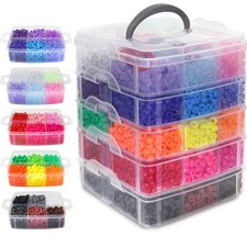 5700Pcs Pony Beads Bulk,30 Colors Rainbow Kandi Bead for Hair Braiding