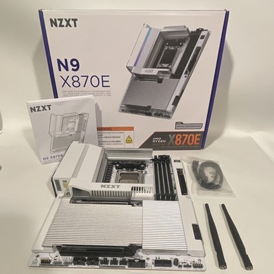 NZXT N9 X870E ATX AM5 Motherboard DDR5 WHITE WIFI M.2 X3D*read**tested working* 
