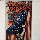 Garden Flag 12x18 Harley Davidson American Flag Double Sided Handmade