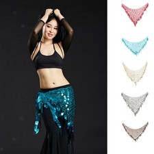 Dance Fairy Bauchtanz Meerjungfrau Pailletten Dreieck Langer H&uuml;ftschal G&uuml;rtel