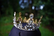 Baroque circle Crown Bridal Birthday Wedding Gift Diadem Vintage Pearl smal