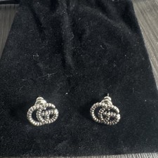 Gucci GG Marmont Small silver Coloured Earrings Rope Design