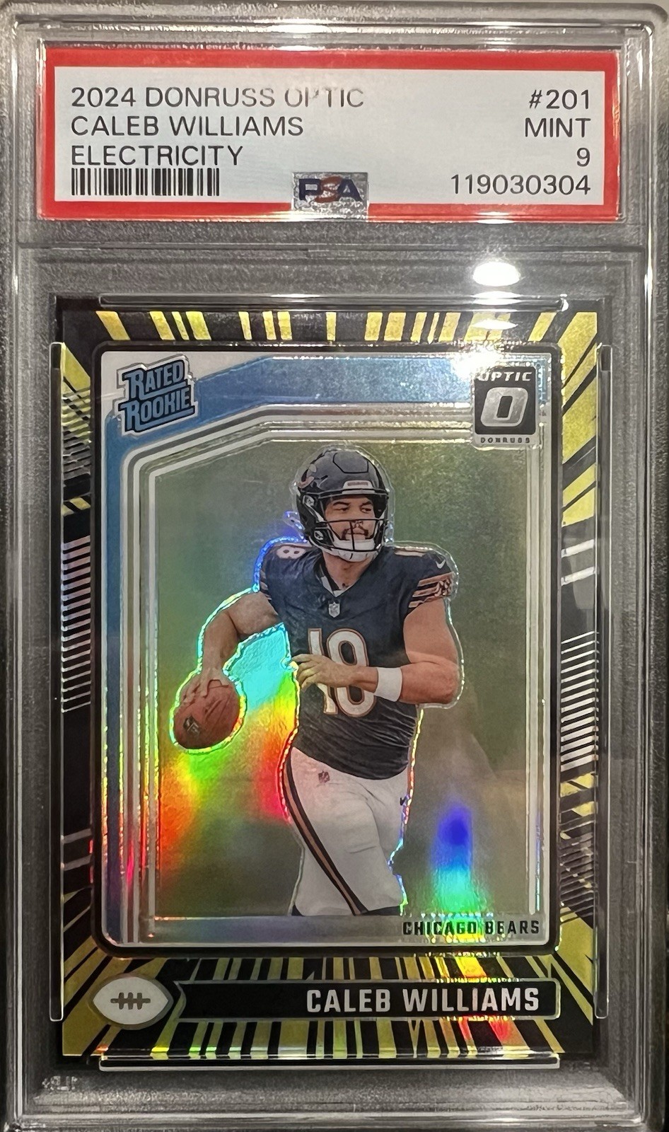 2024 Panini Donruss Optic - RR Caleb Williams #201 Electricity Prizm /75 (RC)