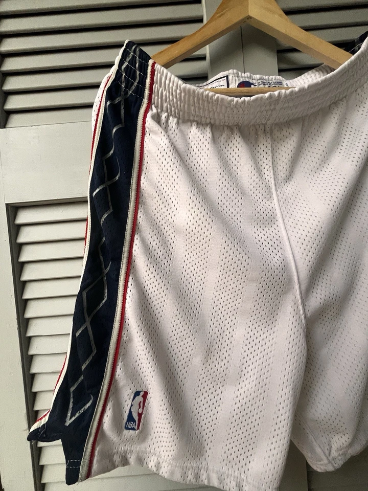1997/1998 NJ Nets Sam Cassell Game Worn White Home Champion NBA Shorts (Size 40) - Image 2 of 4
