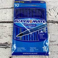 Paper Mate Ball Point Pens Blue Ink 1.0mm Medium 10 Pens