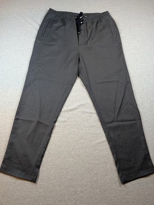 Altea Milano Pants Mens XL Gray Wool Elastic Waist Drawstring Dress Trousers