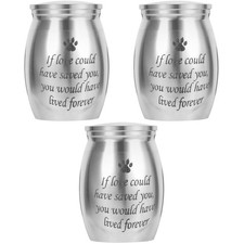 Set of 3 Pet Ashes Keepsake Small Urn Mini Memorial Urns Cremation