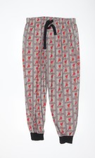 LFC Men's Grey Check Pyjama Pants M Sports Logo Loungewear