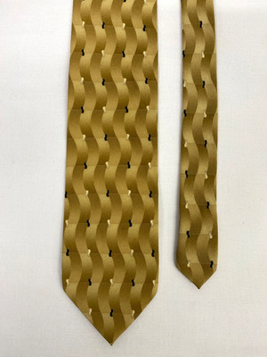 Bergamo Handarbeit Seidenkrawatte beige abstrakt gestreift Business formell 278